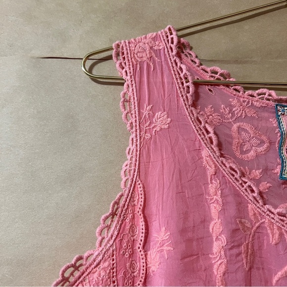 Johnny Was Pink Lace Sleeveless Top - Picture 5 of 12